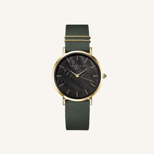 Luxe Green Leather Watch