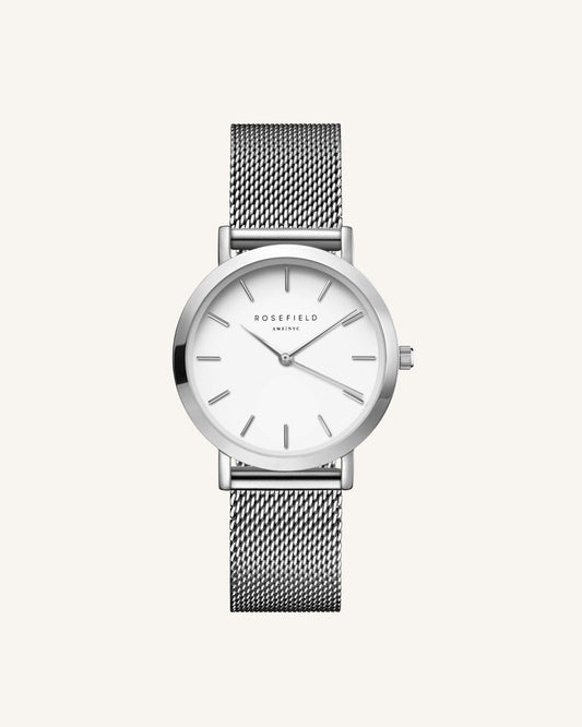 Minimal Silver Mesh Watch