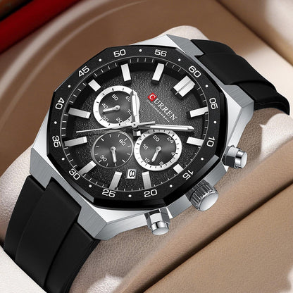 CURREN 8489 Men's Rubber Straps Watch
