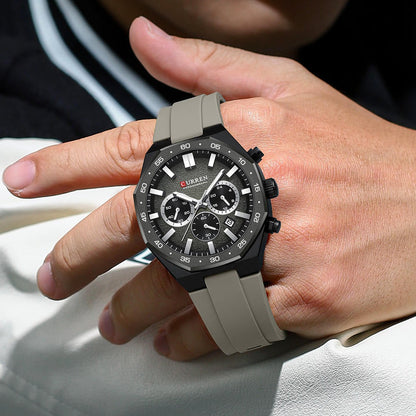CURREN 8489 Men's Rubber Straps Watch
