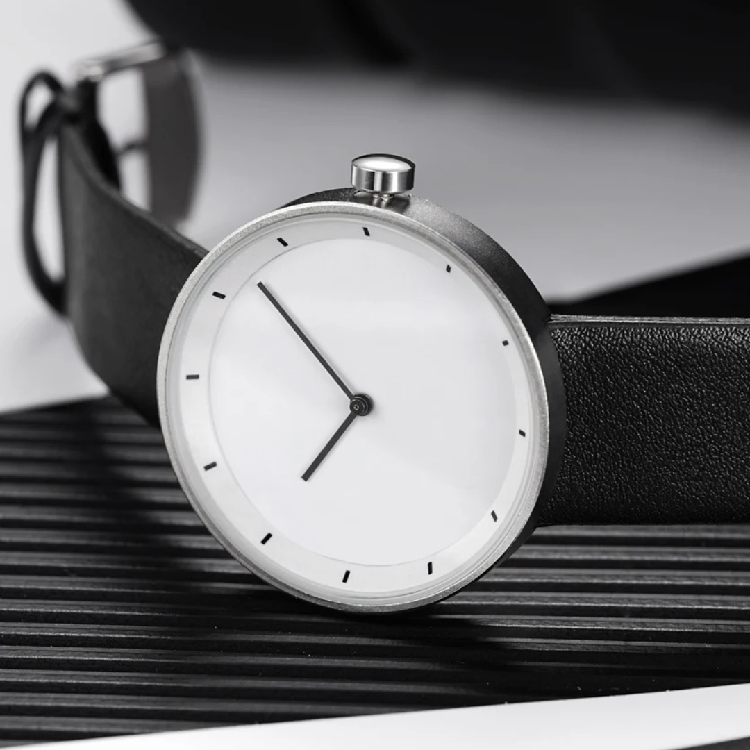 Men's Classic Minimalist Watch with Leather Strap