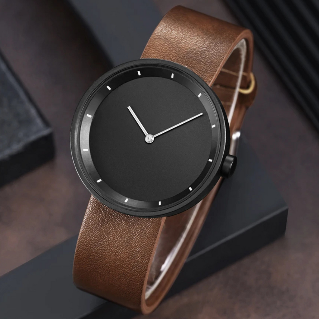 Men's Classic Minimalist Watch with Leather Strap