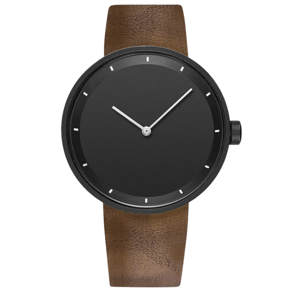 Men's Classic Minimalist Watch with Leather Strap