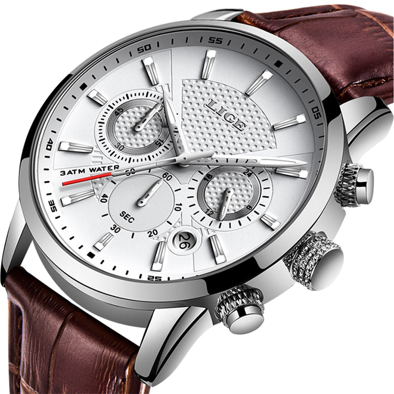 Men's Premium MP027 Watch with Leather Strap Plus