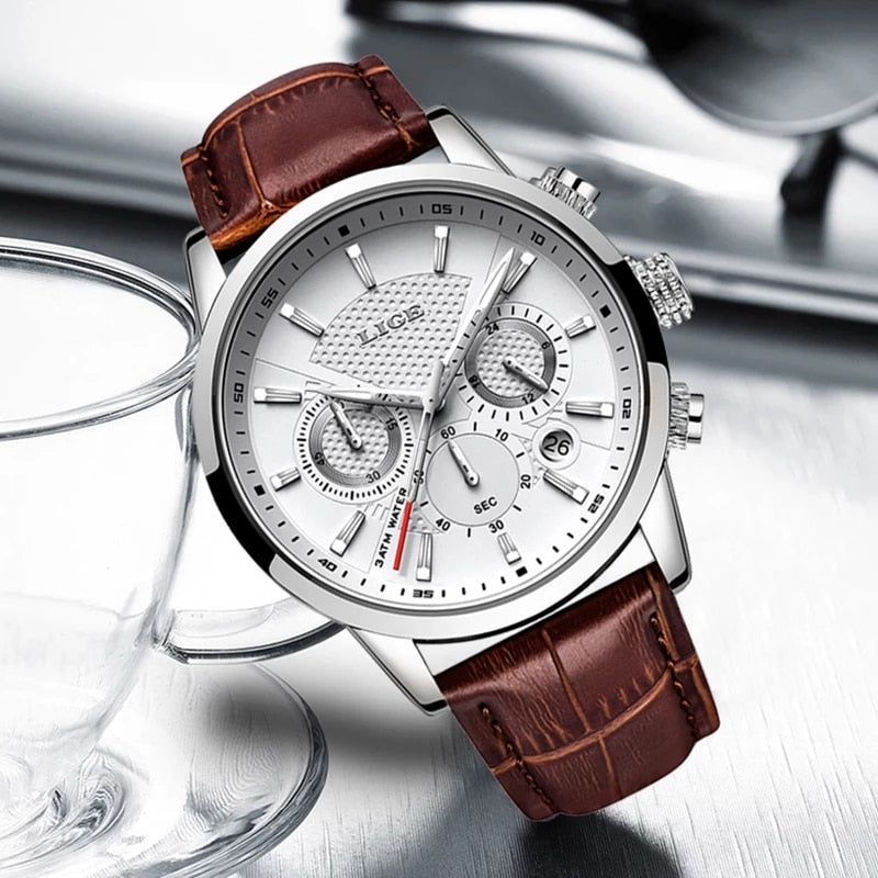 Men's Premium MP027 Watch with Leather Strap Plus