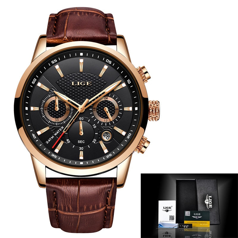 Men's Premium MP027 Watch with Leather Strap Plus