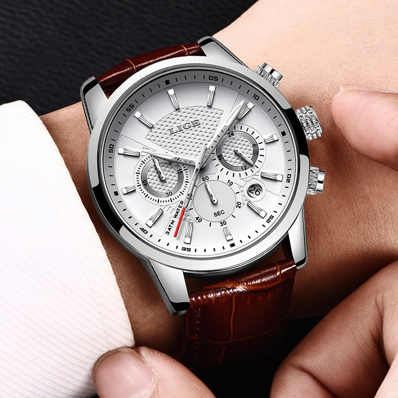 Men's Premium MP027 Watch with Leather Strap Plus