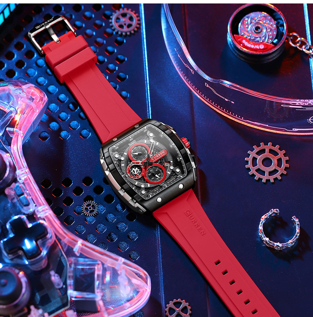 CURREN 8442 Men's Rubber Straps Watch