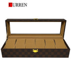 CURREN Original Brand  PU Leather Display Collection Storage 6 Grids Watch Organizer Box