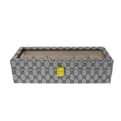 CURREN Original Brand  PU Leather Display Collection Storage 6 Grids Watch Organizer Box