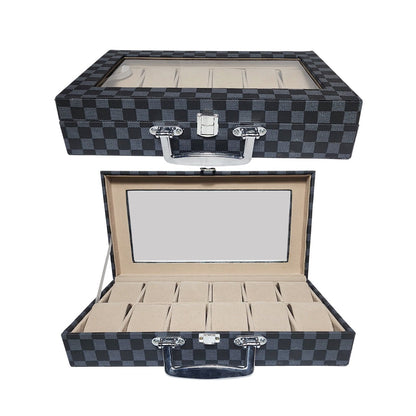 CURREN Original Brand PU Leather Display Collection Storage 12 Grids Watch Organizer Box