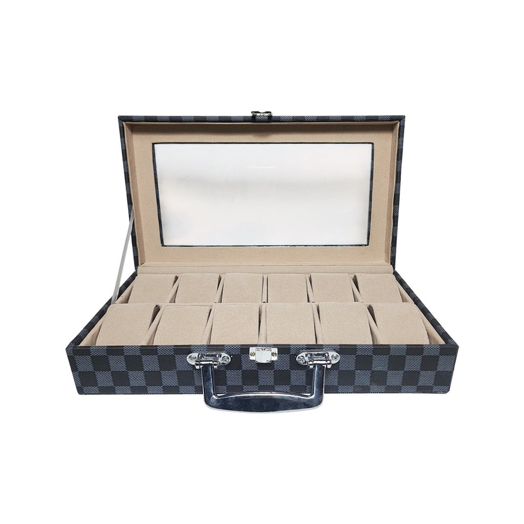 CURREN Original Brand PU Leather Display Collection Storage 12 Grids Watch Organizer Box