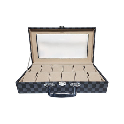 CURREN Original Brand PU Leather Display Collection Storage 12 Grids Watch Organizer Box